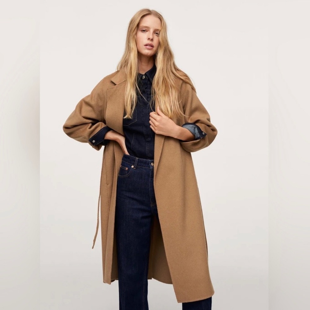 Mango Handmade Wool Blend Belted Coat